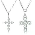 thumbnail image 2 of K-KED Moissanite Cross Pendant Necklace for Women in Sterling Silver, 2 of 9