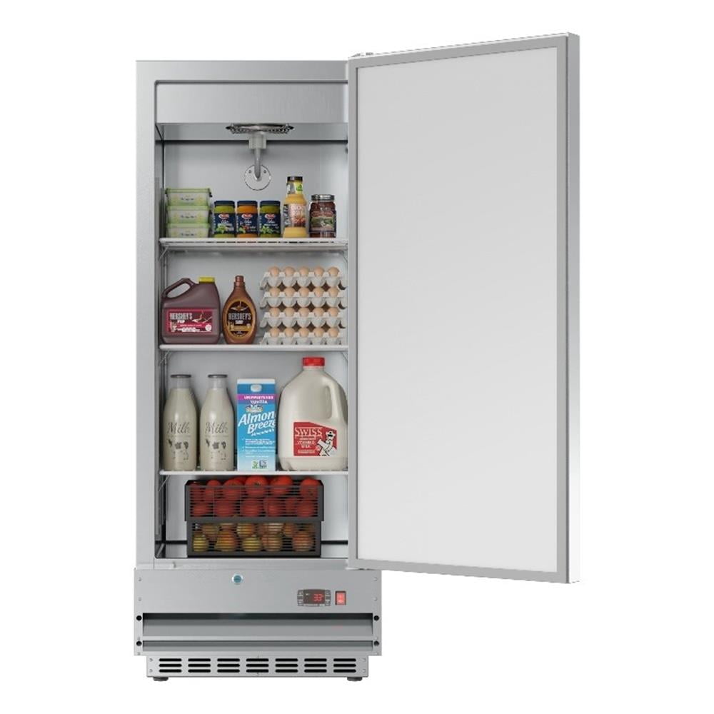 Pemberly Row Silver 25" Commercial Stainless Steel 1-Door Reach-In Refrigerator