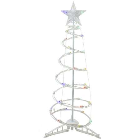 3ft LED Lighted Spiral Cone Tree Outdoor Christmas Decoration, Multi ...