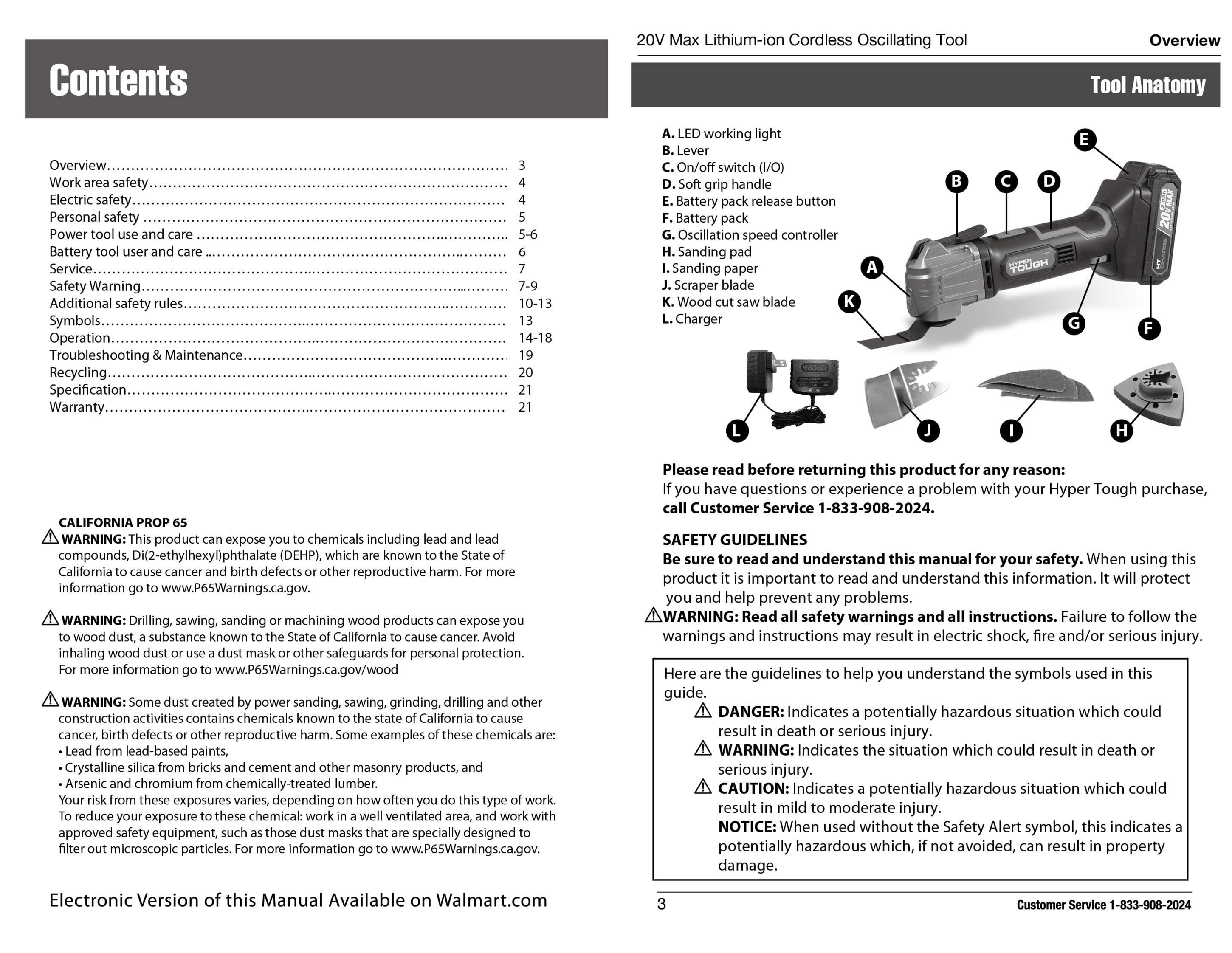 Hyper Tough 20V Max LithiumIon Oscillating Power Tool with 2.0 Amp