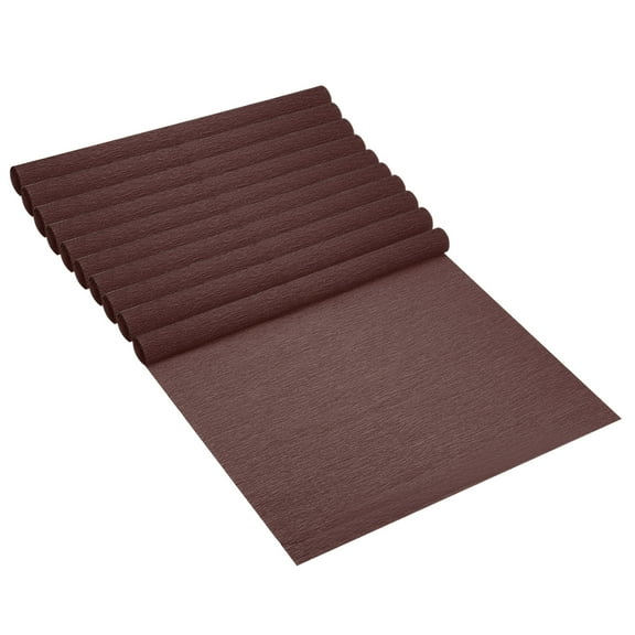 Uxcell 4.9ft Crepe Paper Roll, 10 Roll 20" Width Soft Paper Streamer Sheet for Craft, Dark Brown