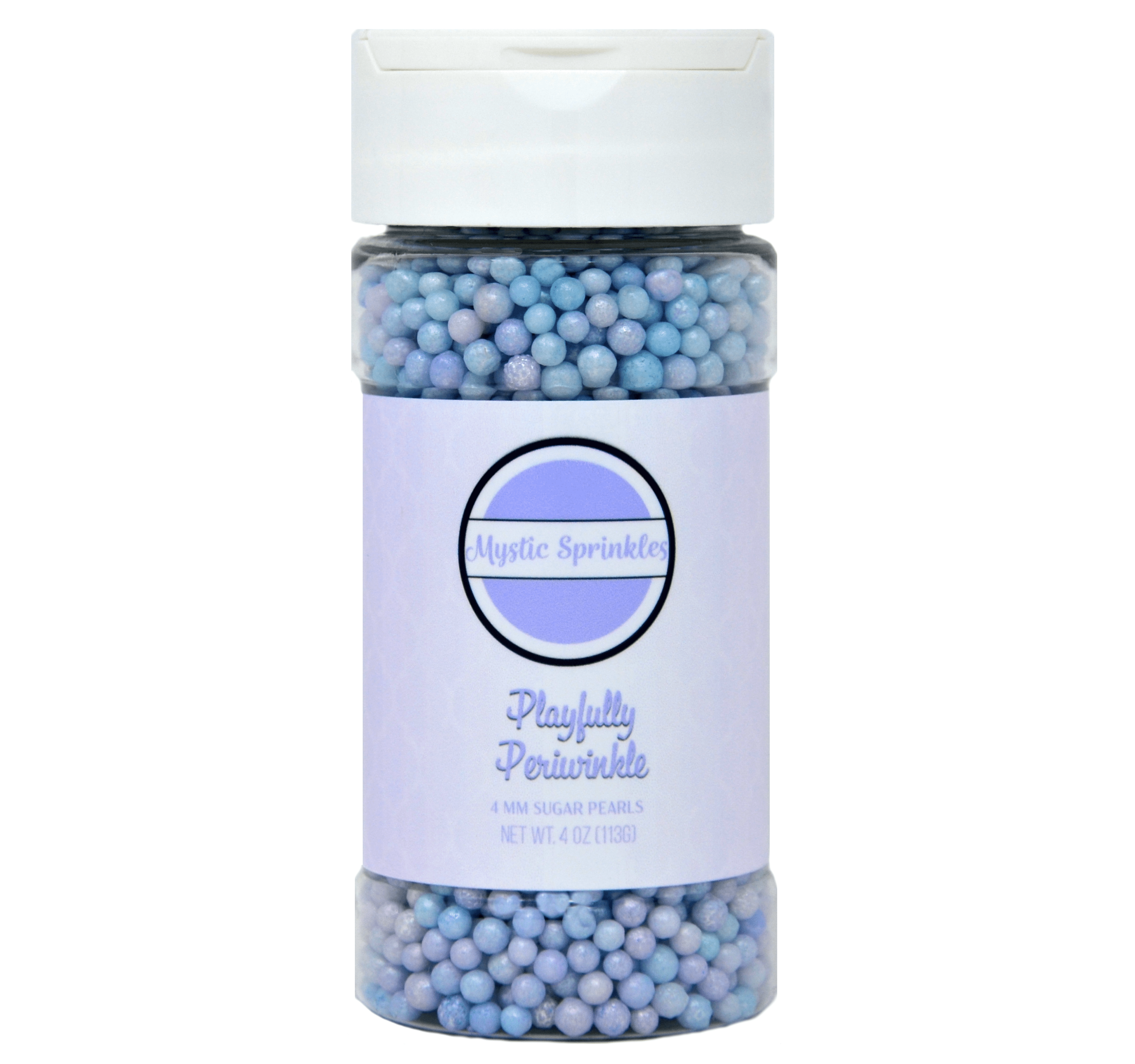 Mystic Sprinkles Playfully Periwinkle 4mm Sugar Pearls 4 Ounce Bottle