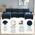 thumbnail image 3 of 110" U Shaped Sectional Sofa Cloud Couch, 6 Seat Modular Sofa Couches w Waist Pillows + Double Layer Cushions, Chenille Upholstered Sleeper Sofa w 2 Chaise Lounge for Home Sofa Living Room, Apartment, 3 of 8