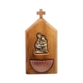 thumbnail image 3 of Pila de Agua Bendita Intercesión en Madera Maciza de Nogal con Sagrada Familia, 3 of 7