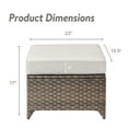 thumbnail image 6 of POCASSY Wicker Outdoor Ottoman, Patio Footstools with All Weather Brown Wicker and Polyester Olefin Cushion, 250lbs Load Capacity for Balcony, Garden, Pool, Brown/Beige, 6 of 6