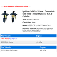 thumbnail image 2 of Ignition Coil Kit - 2 Piece - Compatible with 2002 - 2005 GMC Envoy 4.2L 6-Cylinder 2003 2004, 2 of 2