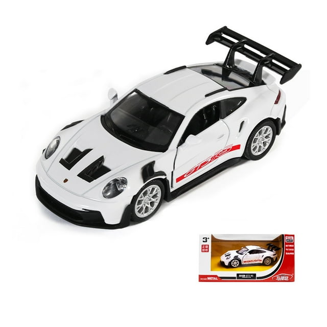 1:36 Porsche 911 GT3 RS Sports Car Alloy Model Diecast Metal Toy Sports Car Model High Simulation Collection Kids Gift white with box