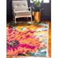 thumbnail image 3 of Unique Loom Tapis Abstrait Floral Estrella 8' x 11' Rectangle Multi/bleu, 3 of 10
