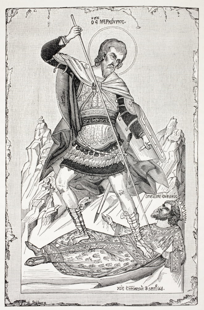 The Dream Of St Basil The Great St Mercurius The Martyr Of Cesarea Sent From Heaven By Christ Stabs To Death The Emperor Julian The Apostate From Military And Religious Life In The Middle Ages By Paul