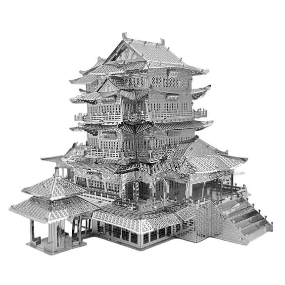 3D Metal Puzzle Set - Yellow Crane Tower & Tengwang Pavilion Kit Model