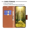 thumbnail image 5 of Allytechgroup Flip Wallet Phone Case for iPhone 16 with Lanyard, RFID Blocking PU Leather Case with Kickstand Credit Card Slot Full Body Protective for iPhone 16, Brown, 5 of 5