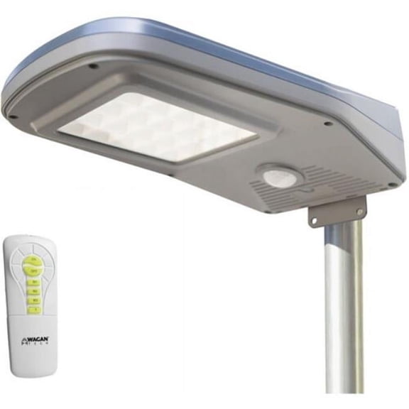 Wagan Tech Solar Security Light, 3000 Lumens, 60 LED, Polycarbonate, Blue/Gray, 5.19 lb