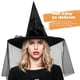 thumbnail image 3 of KAKOWELY Sombrero de bruja de Halloween, ala ancha, gorro de cosplay, disfraz de bruja, sombrero de fiesta, recuerdo de fiesta, 3 of 5
