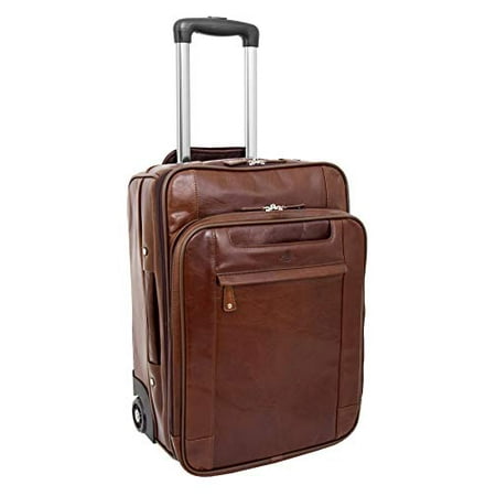 Leather Cabin Size Suitcase Wheeled Travel Luggage Trolley Bag Kingston ...
