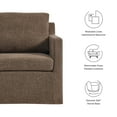 thumbnail image 2 of Serene Fabric Slipcovered Swivel Armchair in Mocha, 2 of 9