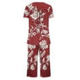 thumbnail image 6 of Frostluinai Women's Pajama Set Button up Short Sleeve Top and Capris 2 Piece Lounge Sets Floral Print Summer Ladies Pjs Outfits with Pocket, 6 of 6