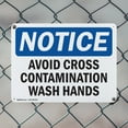 thumbnail image 5 of (2 Pack) Avoid Cross Contamination Wash Hands OSHA Notice Sign 24 Inch X 18 Inch Plastic Sign, Weather Resistant, UV Protected for Workplace, Business, and Construction Site, Made in, 5 of 8