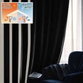 thumbnail image 5 of Black Beige Striped Blackout Curtains for Bedroom/Living Room, Pinch Pleated Black Out Curtains, Modern Farmhouse Retro Lines Room Darkening Window Drapes with Hooks 2 Panels, 59"x70", 5 of 8