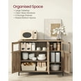 thumbnail image 3 of VASAGLE Buffet Cabinet, Sideboard Storage Cabinet with Glass Doors, Buffet Table, for Dining Room, Living Room, Kitchen, Steel Frame, Industrial Style, Camel Brown and Ink Black, 3 of 6
