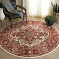 thumbnail image 2 of SAFAVIEH Kashan Pema Oriental Area Rug, Ivory/Blue, 6'7" x 6'7" Round, 2 of 8