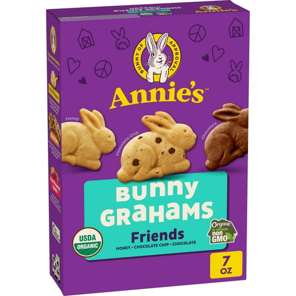 Annie's Friends Organic Bunny Graham Snacks, Chocolate Chip, Chocolate, and Honey, 7 oz