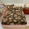 thumbnail image 3 of Jiueut Daisy Peony Flower Print 3 Pieces Twin Size Fitted Sheet Set, Super Soft Bedroom Sheet 2 PCS Wirnkle Free Pillowcase Fitted Sheet with 10" Deep Pocket, 3 of 7