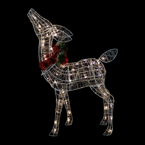 Northlight 35" LED Lighted Standing Reindeer with Bow Outdoor Christmas Decoration