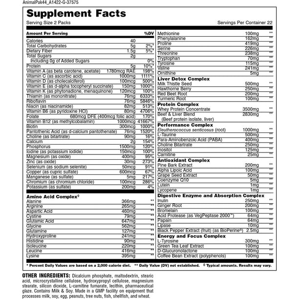 UNIVERSAL NUTRITION ANIMAL PAK C/44 PACKS UNIVERSAL NUTRITION UNIVERSAL  NUTRITION ANIMAL PAK C/44PACK | Bodega Aurrera en línea