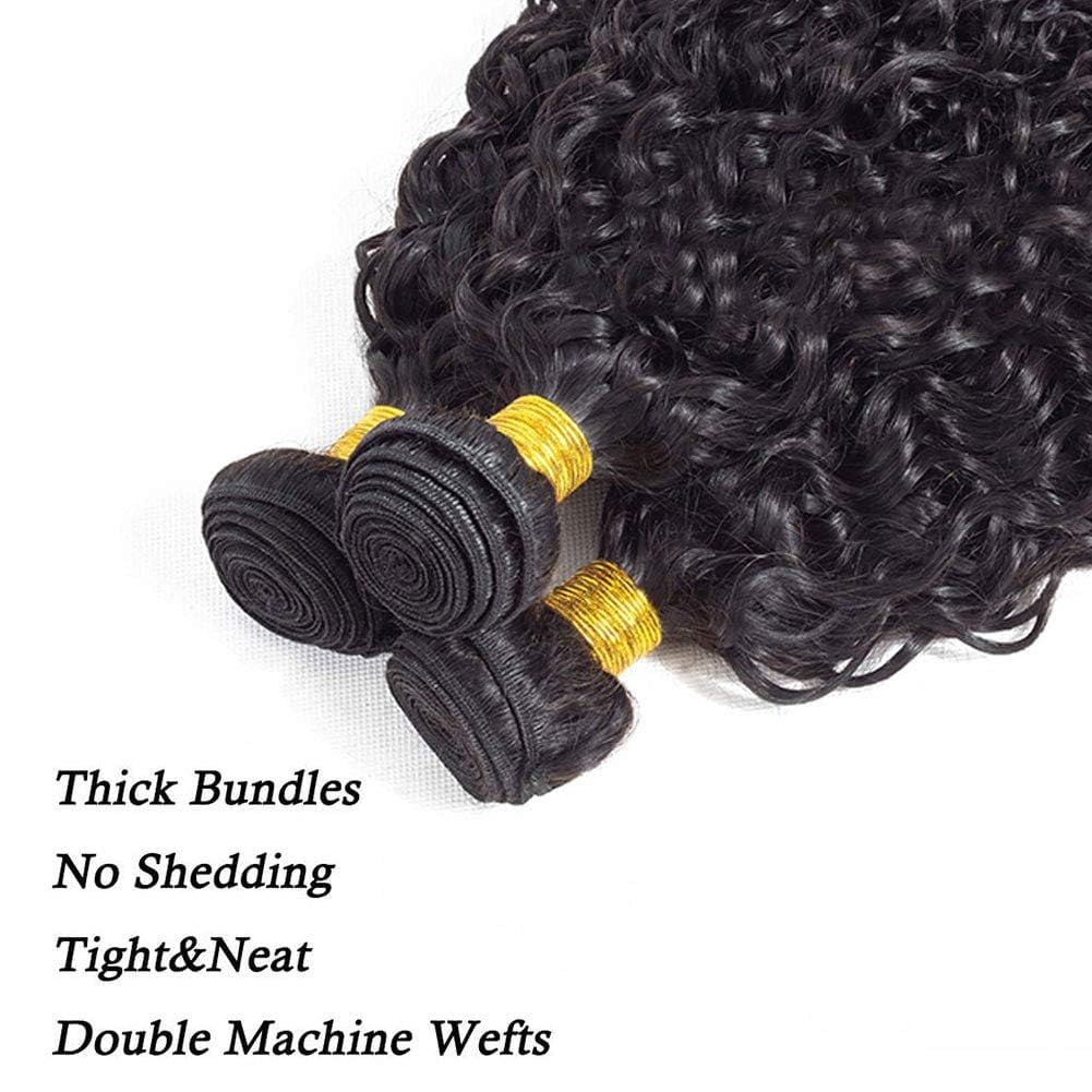 Ustar Jerry Curly Bundles Human Hair 10 inch Brazilian 100% Unprocessed Virgin Human Hair Double Weft Deep Curly Weave Natural Black
