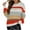 Orange, variant on WRKEKC Women's Striped Round Neck Knit Pullover Sweater Long Sleeve Casual Preppy Style Comfort Tops Basic Sweater