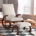 thumbnail image 6 of Bowery Hill Fabric and Wood Rocking Chair with Ottoman in Beige, 6 of 8