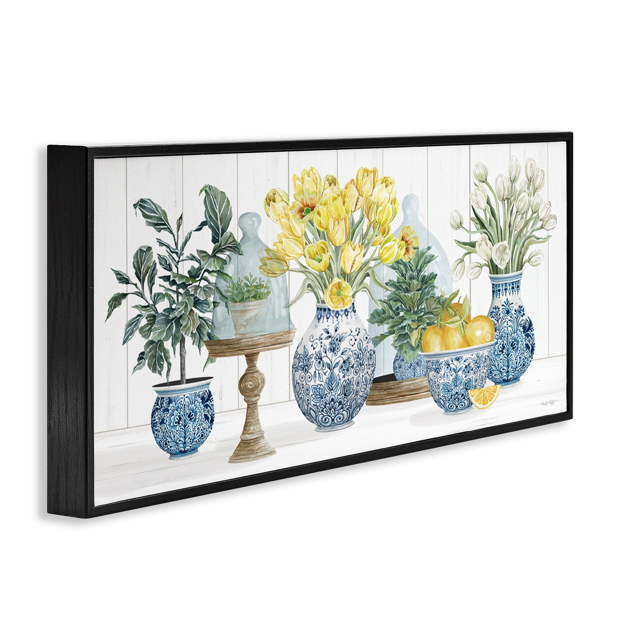 Stupell Industries Yellow Tulips Lemon Fruits Traditional Country Plant, 30 x 13, Design by Cindy Jacobs