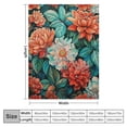thumbnail image 4 of JRXY Fresh Green Coral Red Blue Orange Retro Floral Art Blanket Wildflower Garden Floral Throw Blanket for Couch Throw Blankets Flannel Blanket for Bed Couch Sofa Gifts White, 4 of 6