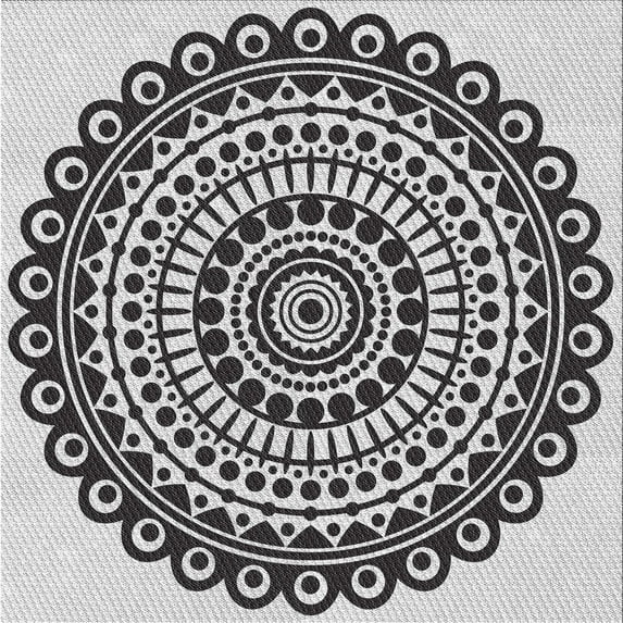 Ahgly Company Indoor Square Patterned Platinum Gray Novelty Area Rugs, 7' Square