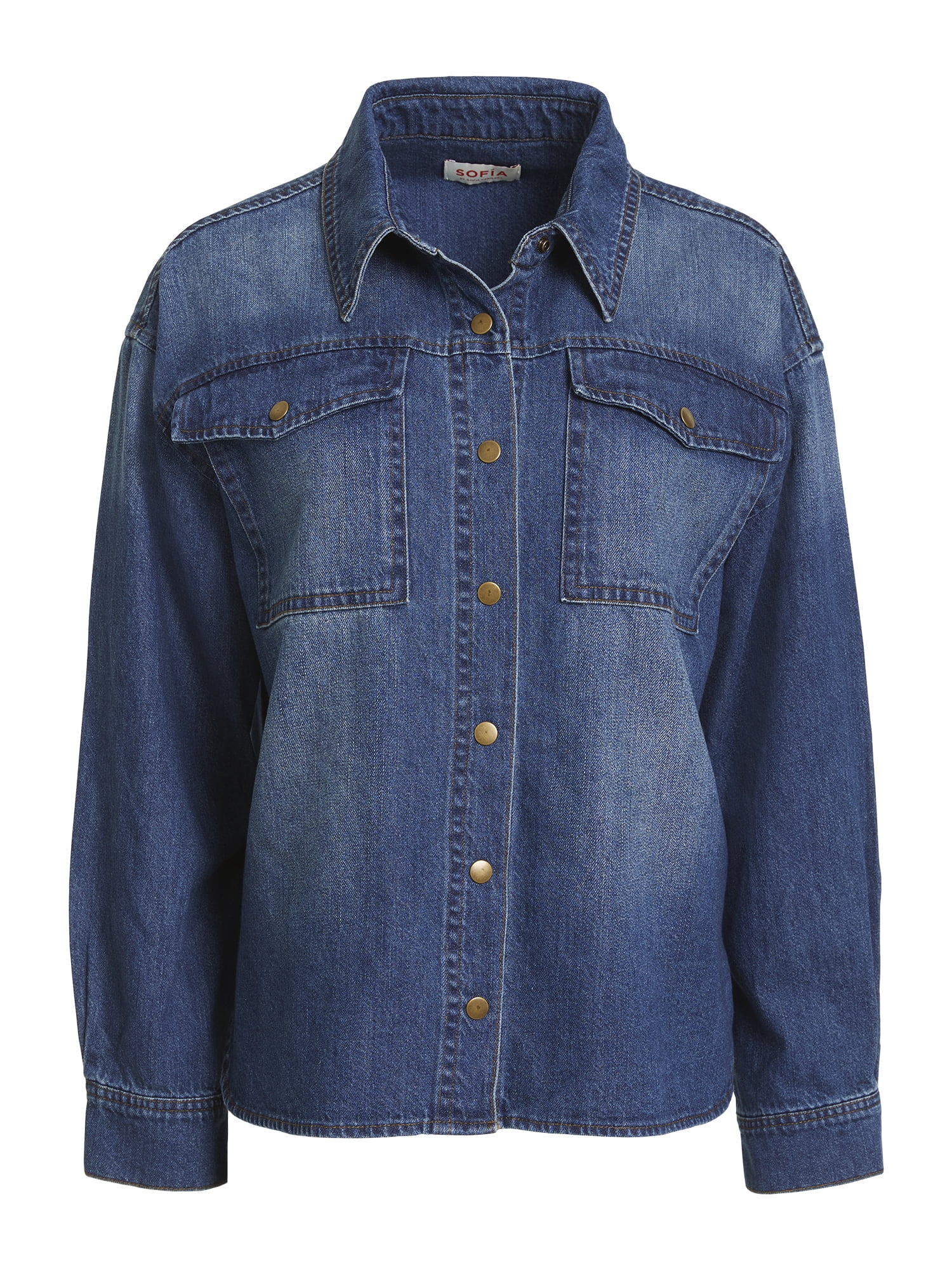 Sofia Vergara Women's Relaxed Boyfriend Shirt, Sizes XS-XXL