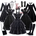 thumbnail image 2 of Disfraz de Halloween para niñas, Vestido de Cosplay para eventos negros, ropa de fiesta de noche para niños, Vestido gótico de moda, 2 of 5