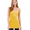 thumbnail image 3 of ShezPretty Women's Basic Cami with Adjustable Spaghetti Straps Tank Top (2XLarge, Mustard), 3 of 4