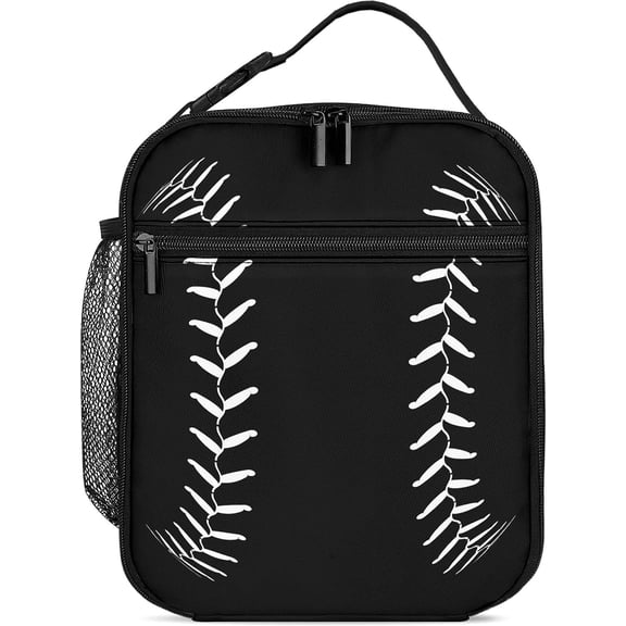 Baseball Lunch Box Kids Insulated Lunch Bag for Girls Boys Reusable Insulated Cooler Tote Bag Sport Softball Lunchbox for School Work Picnic Hiking