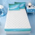thumbnail image 4 of meiyoeat Teal Galaxy Star Zipper Twin Comforter Sets with Fitted Sheet and 2 Pillowcases,Calm Magical Sky Pattern Zipper Bedding Set For Girl,Reversible,4 Pieces, 4 of 7