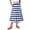 Dark Blue, variant on Women's Striped Skirt Full Length Checkered Boho Maxi Skirts Casual Loose Elastic High Waisted A Line Long Flowy Skirts - Blue S