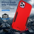 thumbnail image 3 of Feishell Case Fit for iPhone 11 Pro 5.8 inch,Military Grade Shockproof Protection Hybrid Armor Double Layer Hard PC + Soft TPU Drop Resistant Anti-Fingerprint Phone Cover,Red+Black, 3 of 7