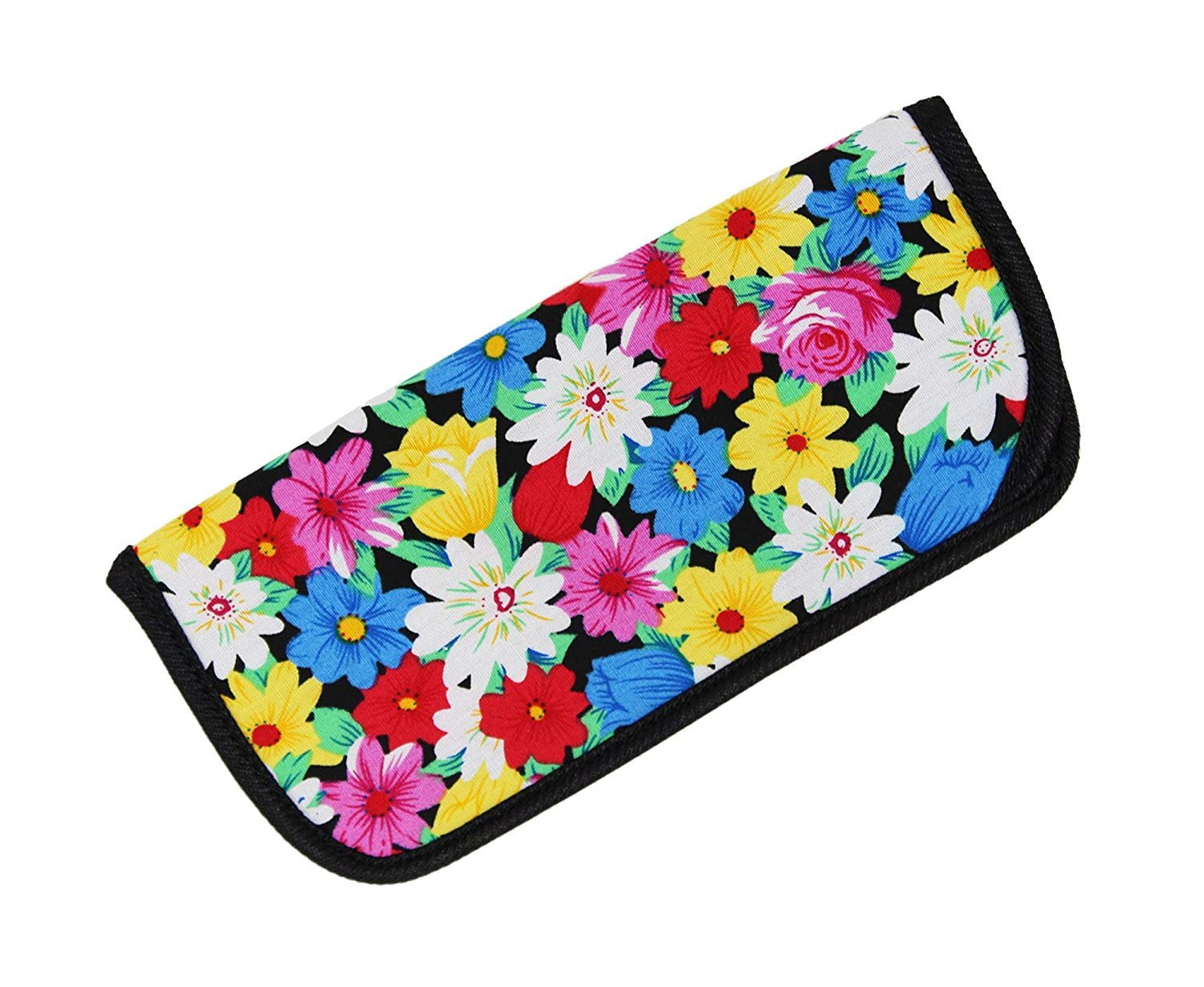 Soft Slip In Eyeglass Case for Women Glasses, Reading Glasses, or Sunglasses Fabric Floral Case