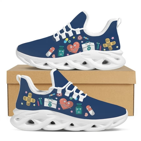 

Winter Nursing Flats Shoes Woman Print Medical Supplies Breathable Shoes Teen Girl Women Sprot Gym Vulcanize Chaussure Femme
