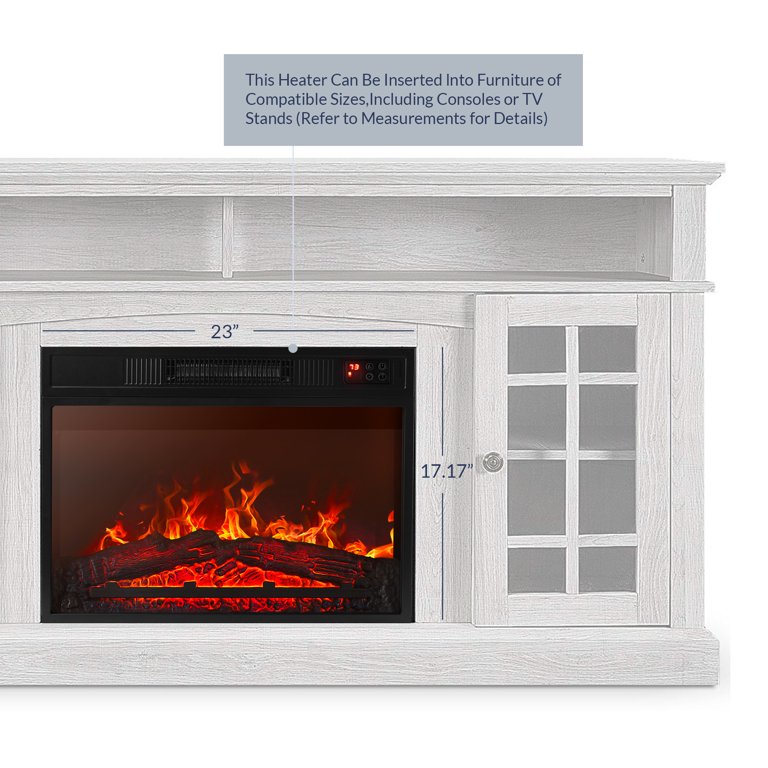 BELLEZE 23 Electric Fireplace Insert, Recessed Fireplace Heater with  Remote Control, Indoor Fireplace Heater with Adjustable Brightness, Timer,  Automatic Temperature Control, Black - Walmart.com