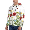 thumbnail image 3 of Pofeuu Wild Herbs Print Mens Casual Hooded Collar Drawstring Hoodies Pullover Sweatshirts Casual Long Sleeve Shirts-3X-Large, 3 of 7