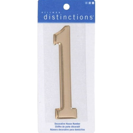 The Hillman Group 848959 Stick-On Domed, Number 1, Gold (2 Pack)