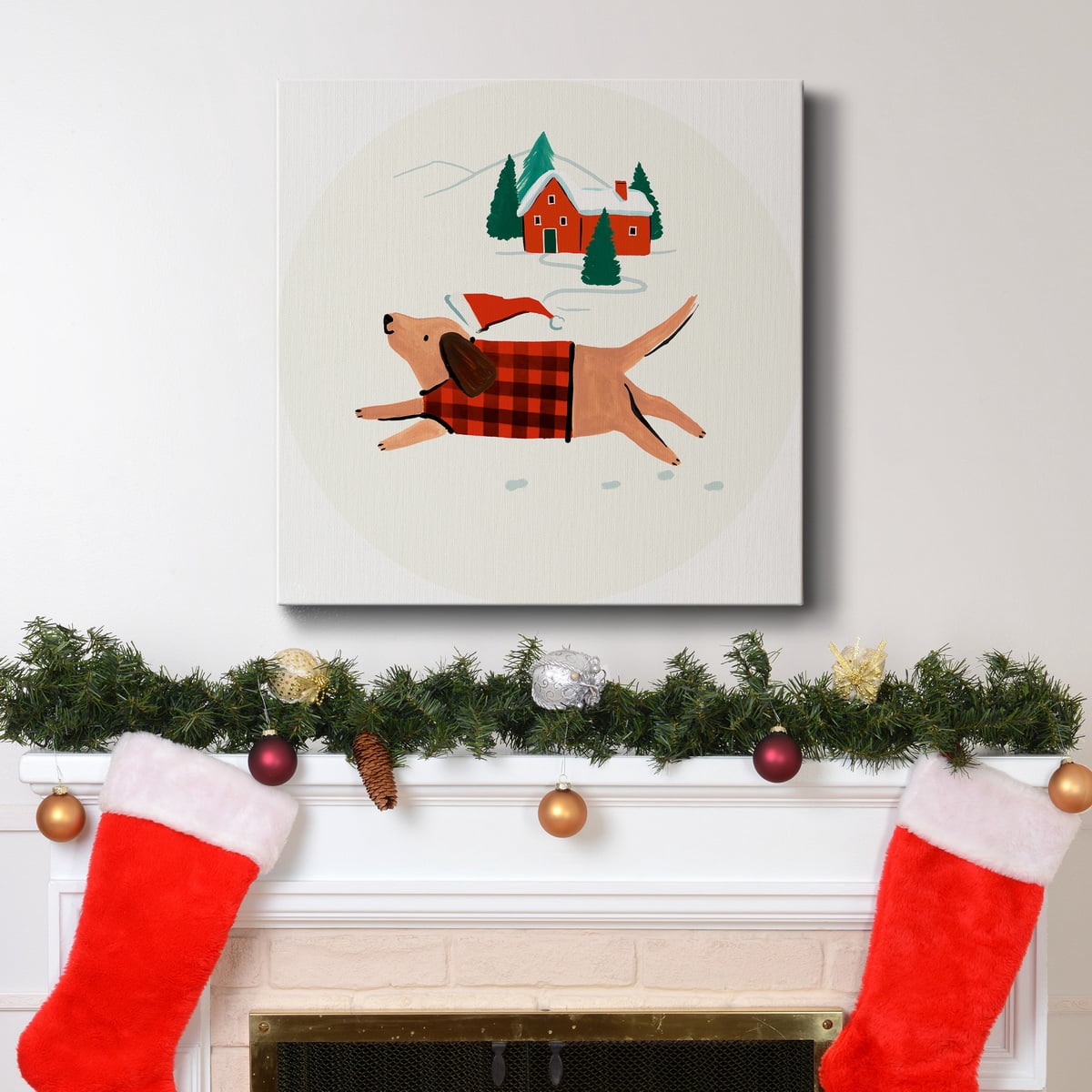 Christmas Fox - Premium Gallery Wrapped Canvas - Ready to Hang