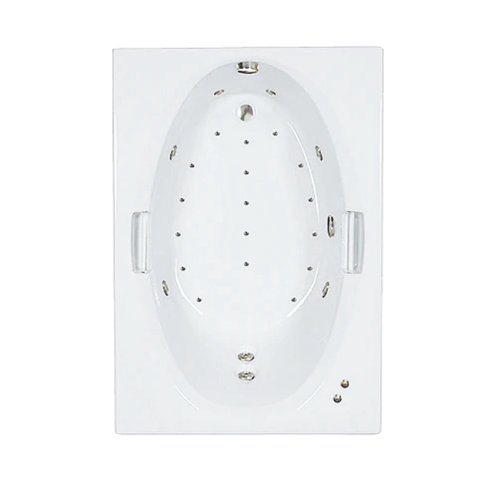 WaterTech Acrylic 60 in. x 42 in. GW Drop-In Whirlpool and Air Bath Combination Tub - White
