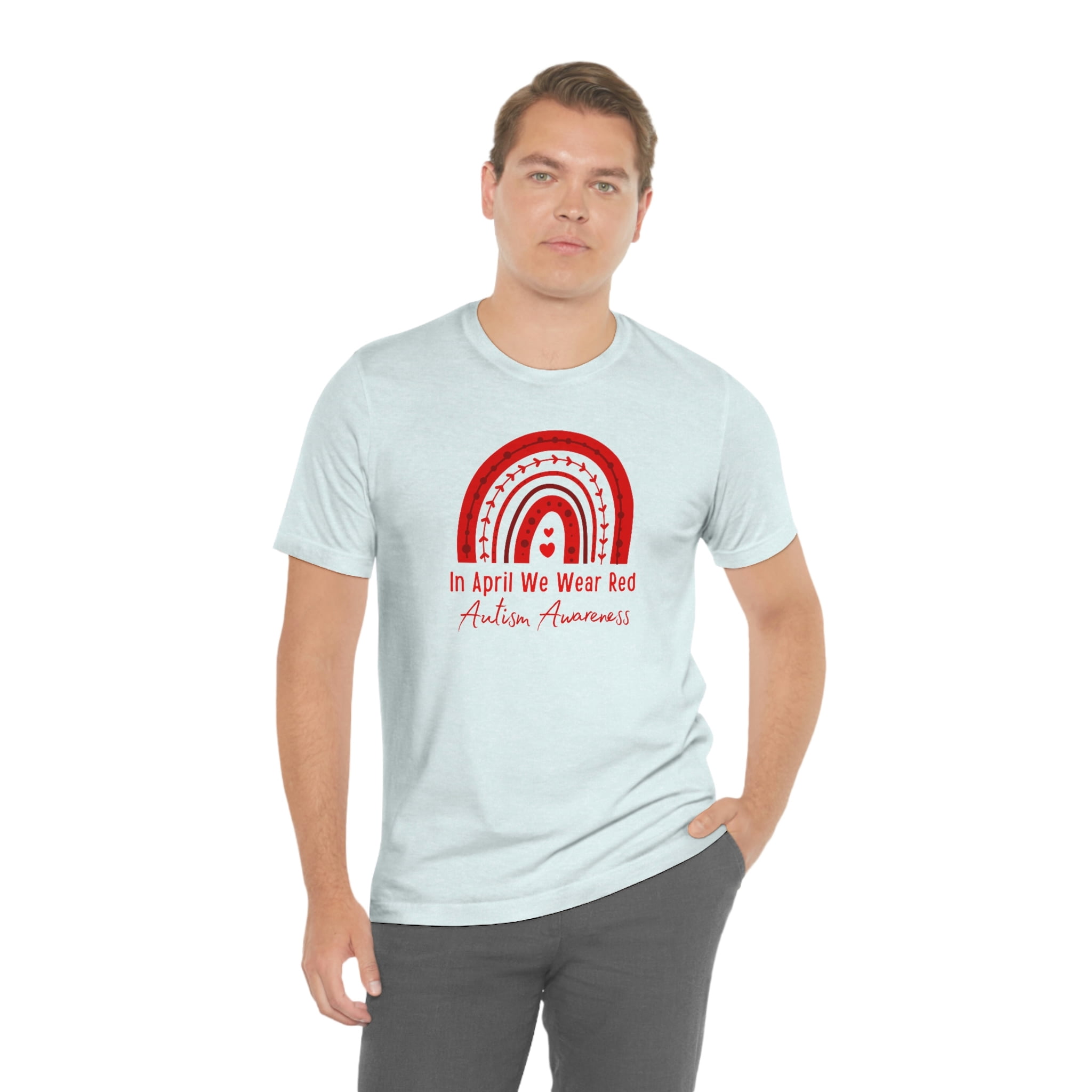 In April We Wear Red for Autism Awareness Shirt