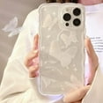 thumbnail image 2 of Compatible with iPhone Case,Cute Butterfly Curly Wave Frame Camera Lens Protection Clear Soft Shockproof Cover Phone Case for Women Girls (White,iPhone 12), 2 of 7